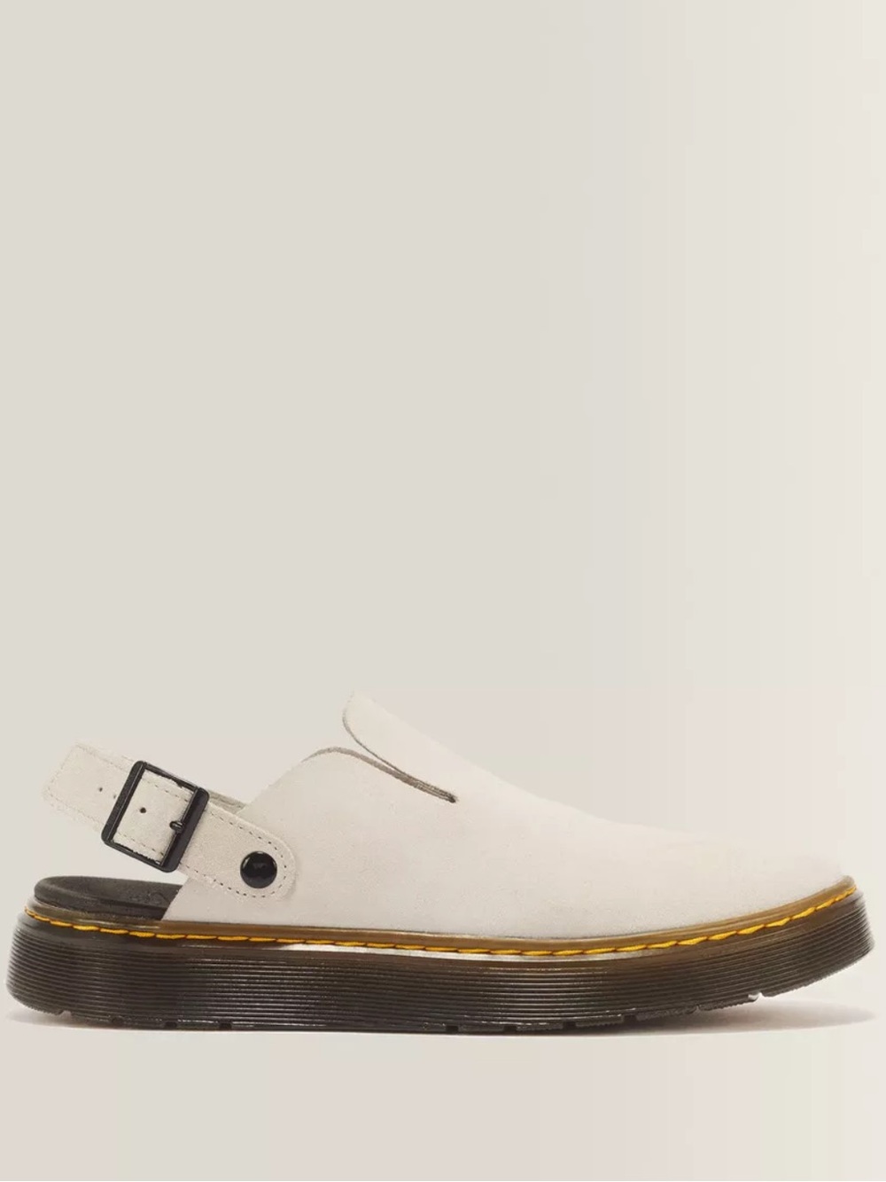 Dr. Martens Unisex Carlson E.H.Suede Neutral Sand Platform Back Strap Mules